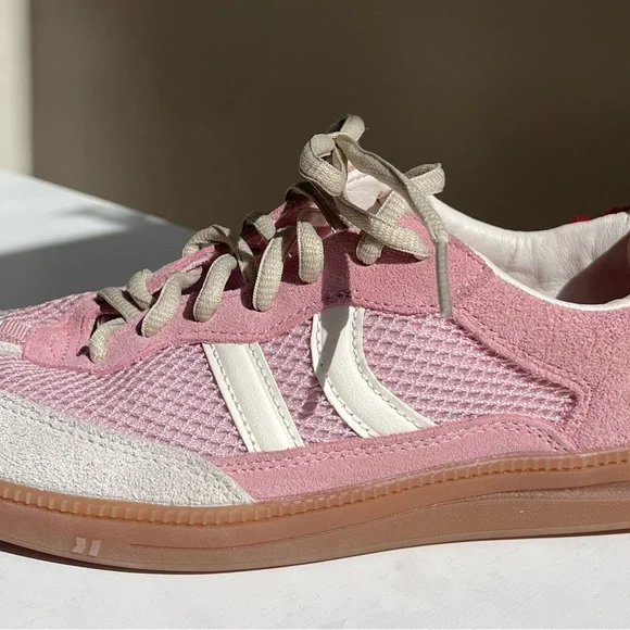 Coolway Pink and Red Retro Sneakers with Gum Sole - Picture 4 of 5